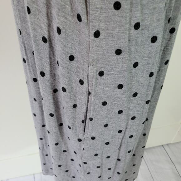 Soma Size M Casual Polka Dot V-Neck Lounge Wear House Dress Grey Casual Comfy - Picture 4 of 11